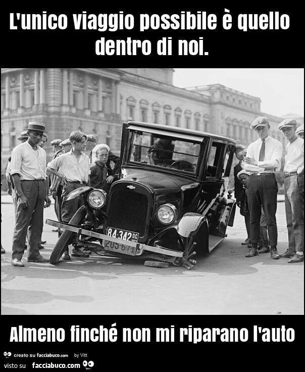 L'unico viaggio possibile è quello dentro di noi. Almeno finché non mi riparano l'auto