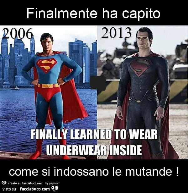 Finalmente ha capito come si indossano le mutande