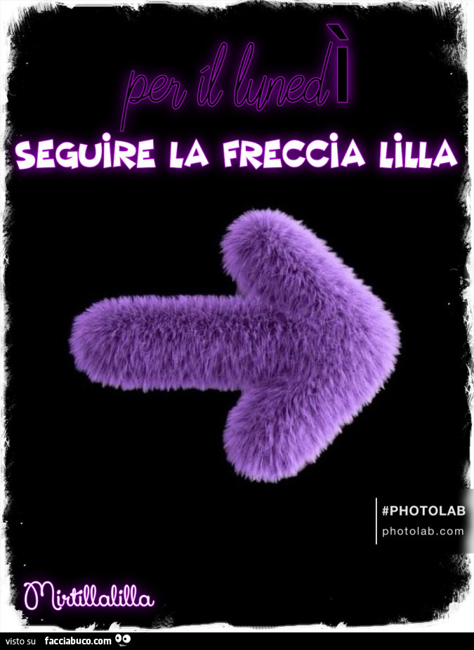 Segui la freccia lilla