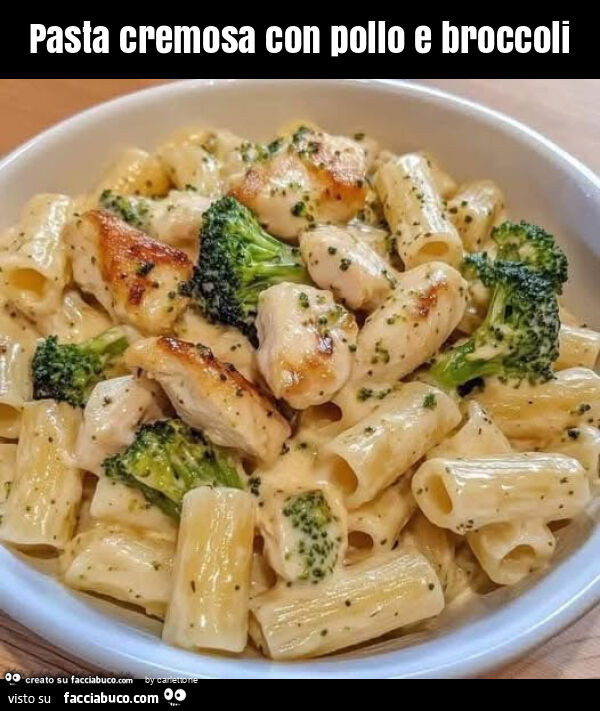 Pasta cremosa con pollo e broccoli