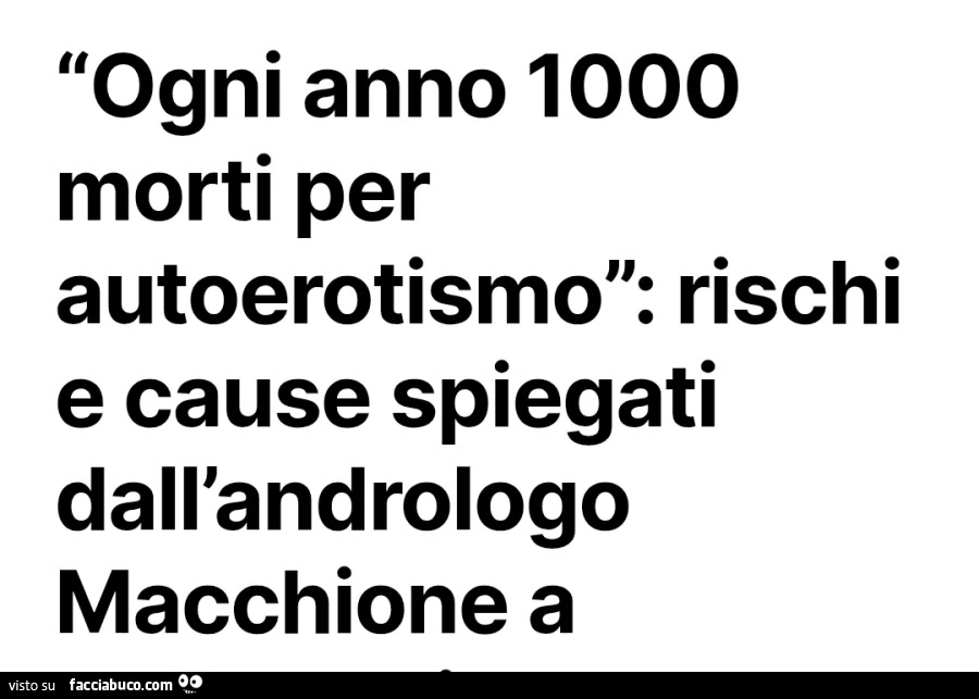 Ogni anno 1000 morti per autoerotismo: rischi e cause spiegati dall'andrologo