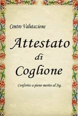 Attestato di coglione