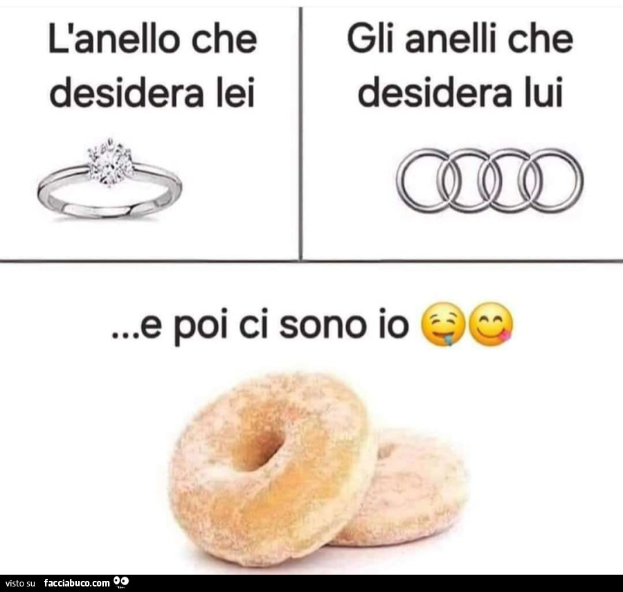 L'anello che desidera lei. Gli anelli che desidera lui… e poi ci sono io