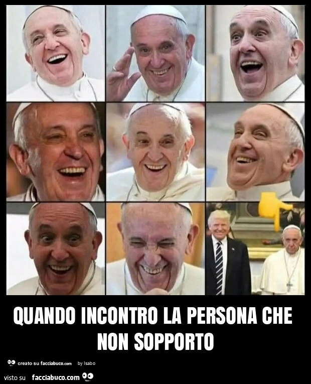Quando incontro la persona che non sopporto papa Francesco trump donald