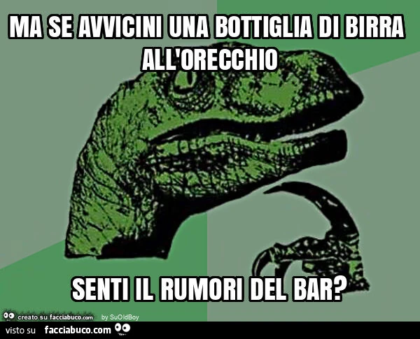 Ma se avvicini una bottiglia di birra all'orecchio senti il rumori del bar?