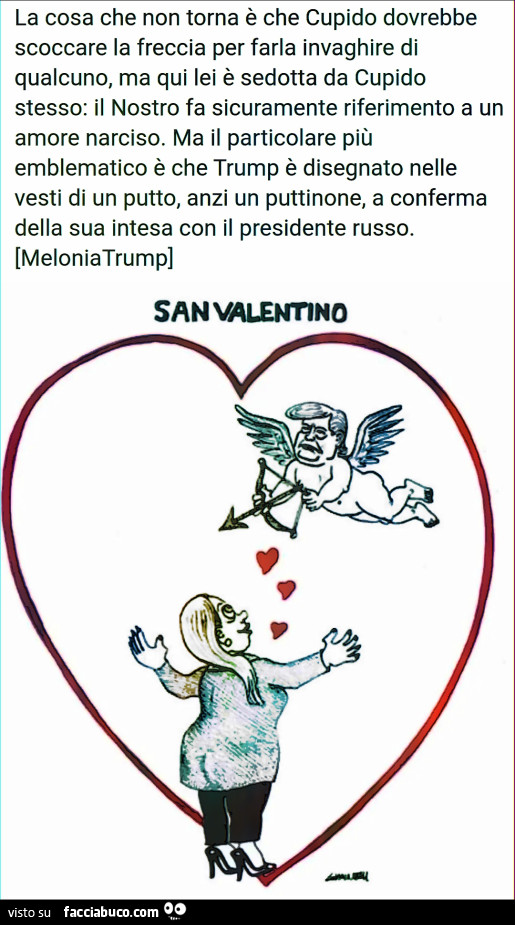 La cosa che non torna è che cupido dovrebbe scoccare la freccia per farla invaghire di qualcuno, ma qui lei è sedotta da cupido stesso: il nostro fa sicuramente riferimento a un amore narciso