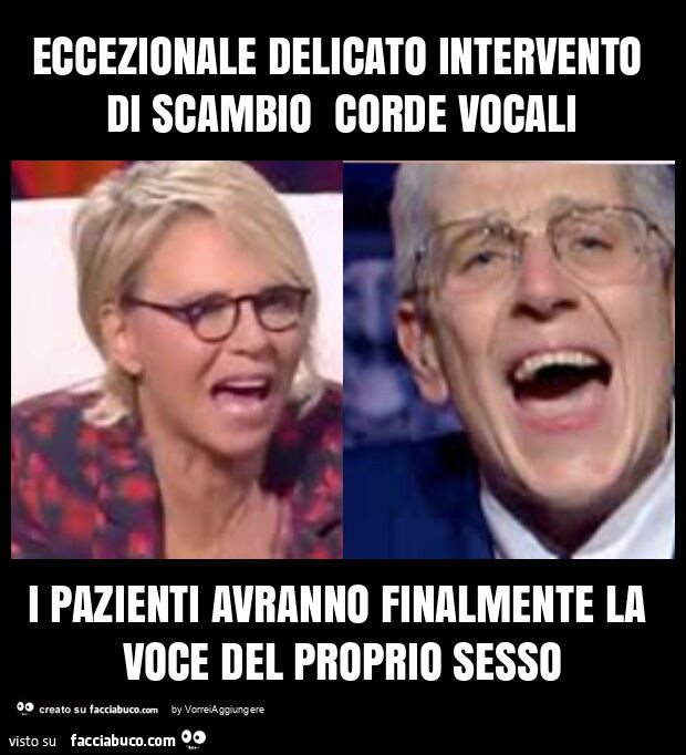 Eccezionale delicato intervento di scambio corde vocali i pazienti avranno finalmente la voce del proprio sesso