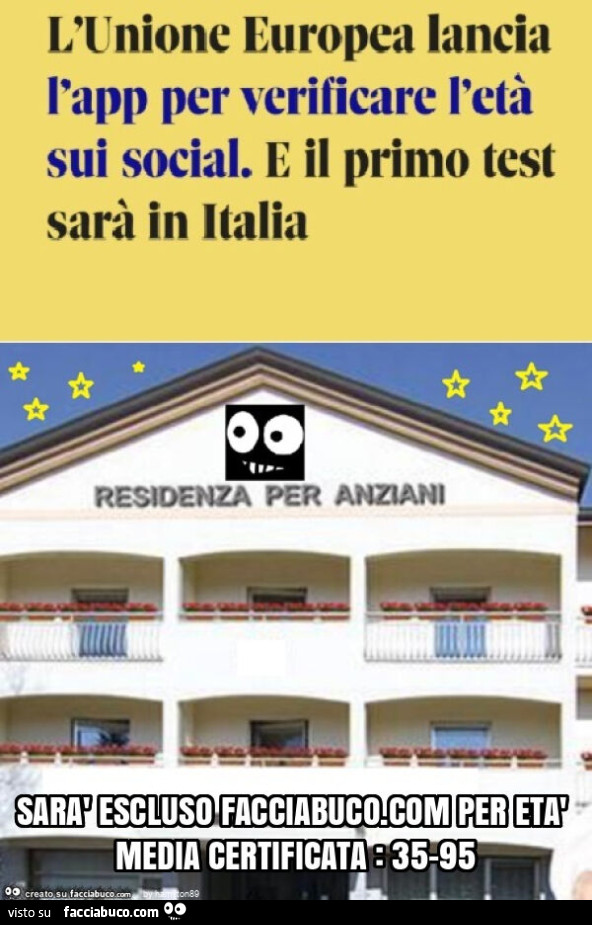Sarà escluso facciabuco. Com per età media certificata: 35-95