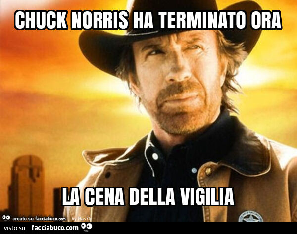 Chuck norris ha terminato ora la cena della vigilia