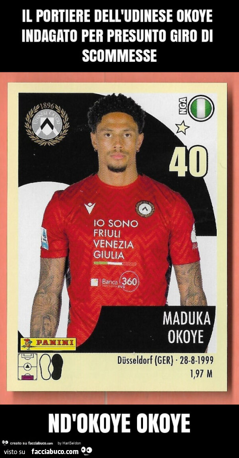 Il portiere dell'udinese okoye indagato per presunto giro di scommesse nd'okoye okoye