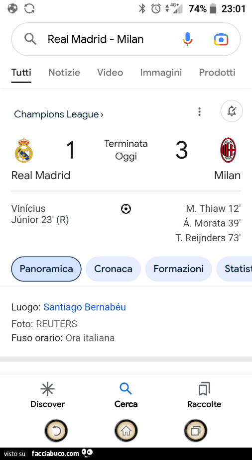 Real Madrid 1, Milan 3