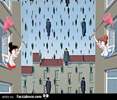 D'aprรจs Magritte "Piovono uomini"