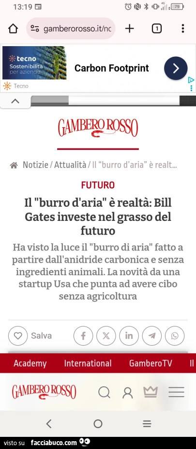 Il burro d'aria è realtà: bill gates investe nel grasso del futuro