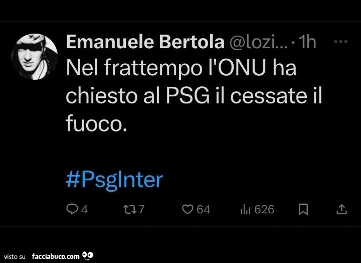Nel frattempo l'onu ha chiesto al psg il cessate il fuoco