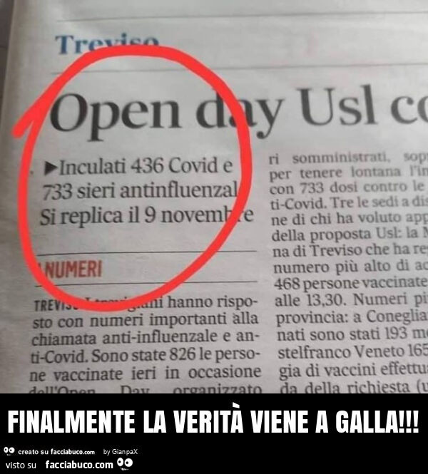 Finalmente la verità viene a galla