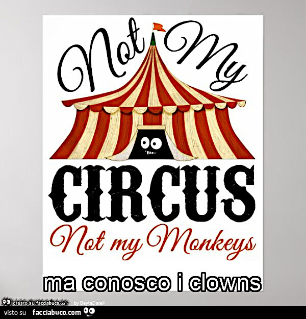 Not My Circus, Not My Monkeys… Ma conosco i clowns