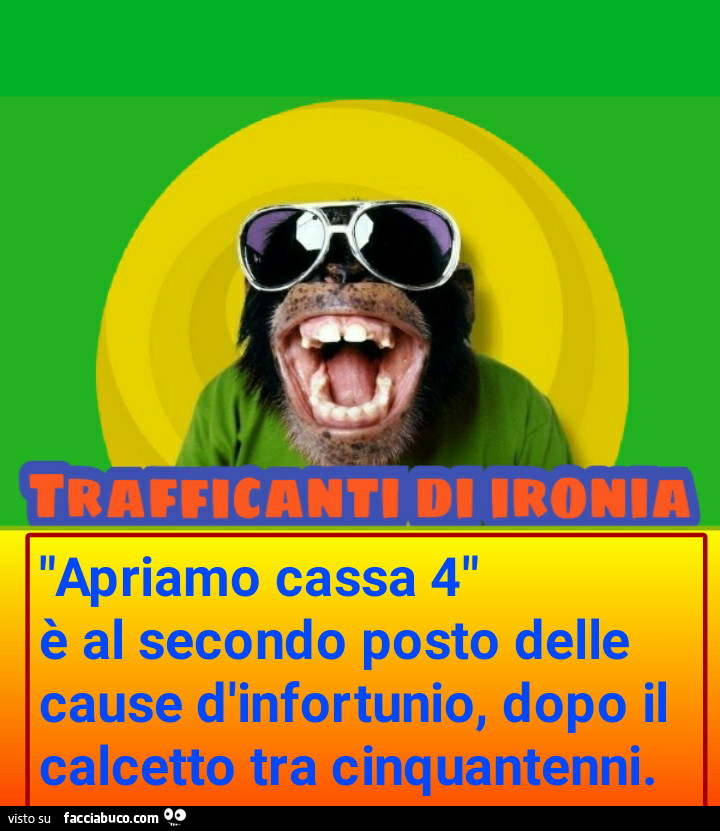 "Apriamo cassa 4" è al secondo posto delle cause d'infortunio, dopo il calcetto tra cinquantenni