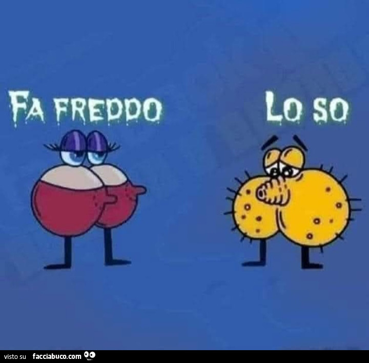 Fa freddo. Lo so