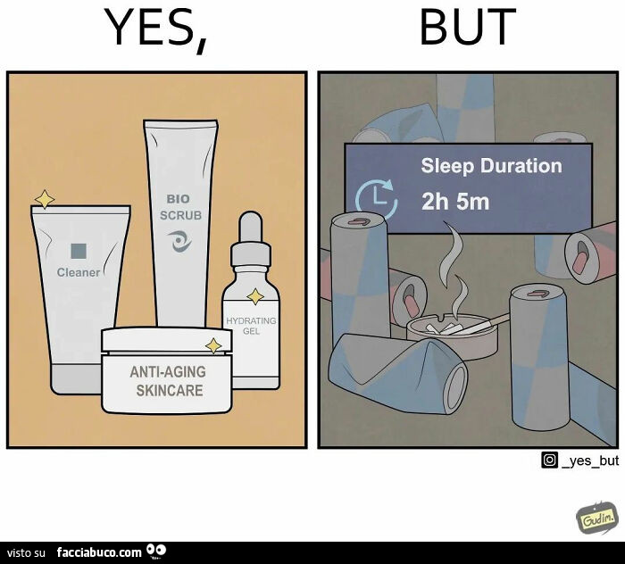 Non servono le cremina viso corpo se poi non si dorme a sufficienza, si fuma. Si beve ecc