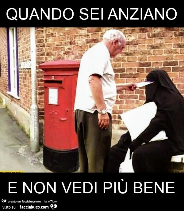 Quando sei anziano e non vedi più bene