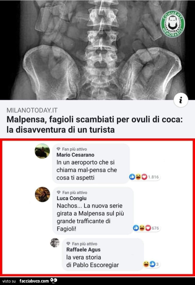 Malapena fagioli scambiati per ovuli di coca la disavventura di un turista commenti memorabili