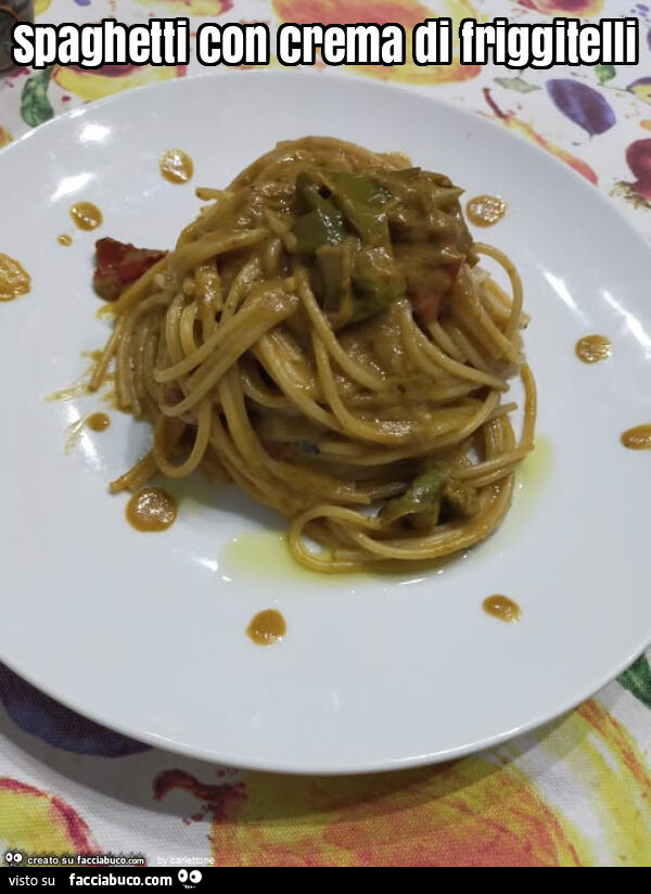 Spaghetti con crema di friggitelli