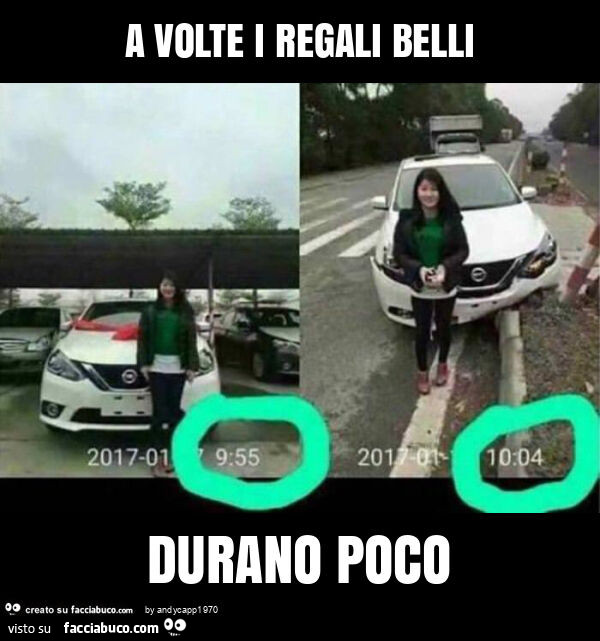 A volte i regali belli durano poco