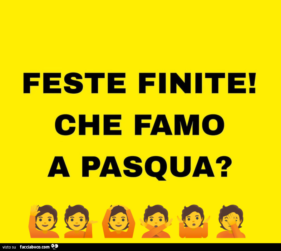 Feste finite! Che famo a pasqua?