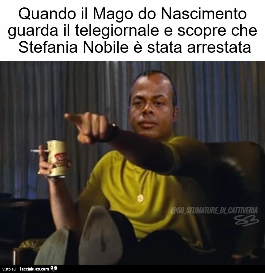 Quando il Mago do Nascimento guarda il telegiornale e scopre che Stefania Nobile è stata arrestata