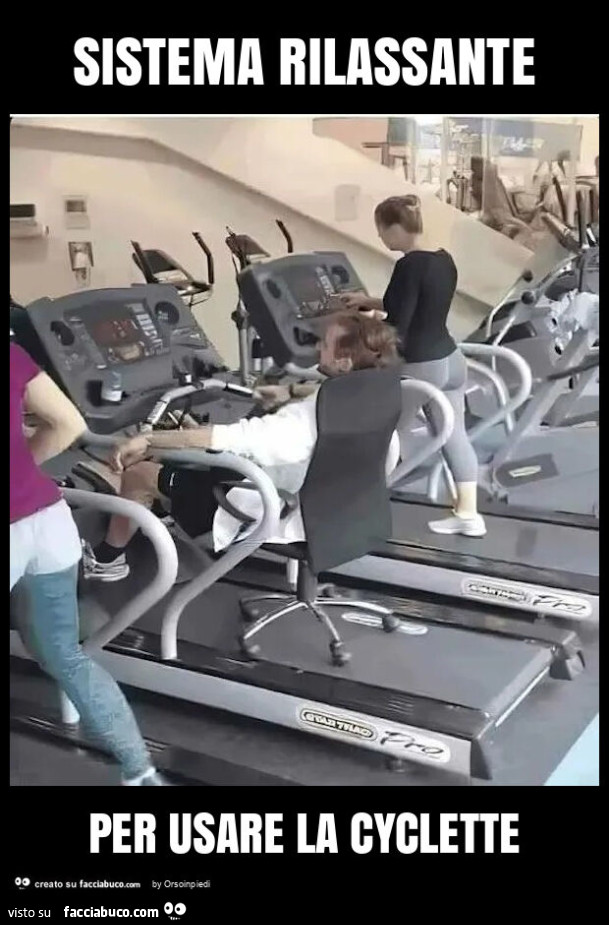 Sistema rilassante per usare la cyclette