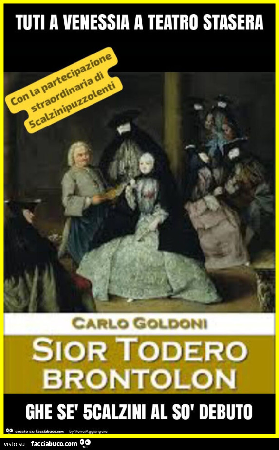 Tuti a venessia a teatro stasera ghe sè 5calzini al sò debuto