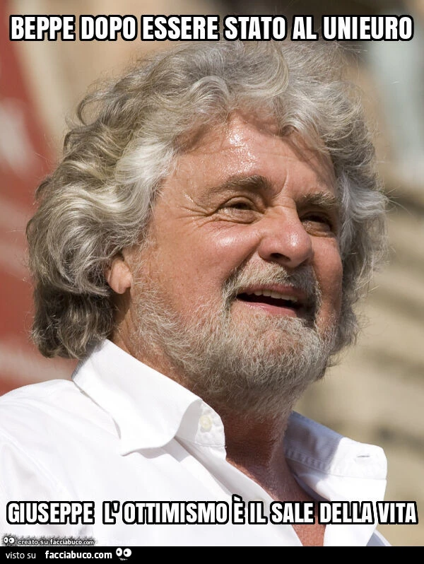Beppe dopo essere stato al unieuro giuseppe l' ottimismo รจ il sale della vita