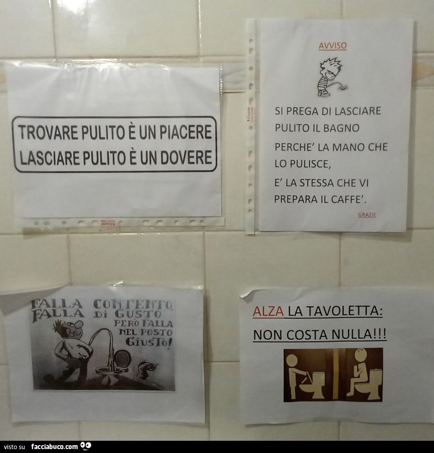 Cartelli bagno pubblico locale