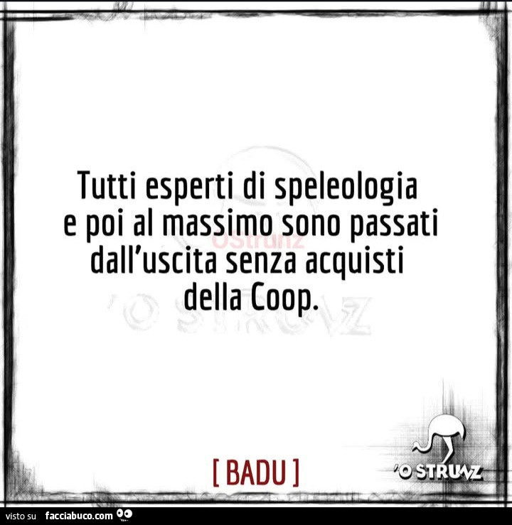 Tutti esperti di speleologia e poi al massimo sono passati dall'uscita senza acquisti della coop