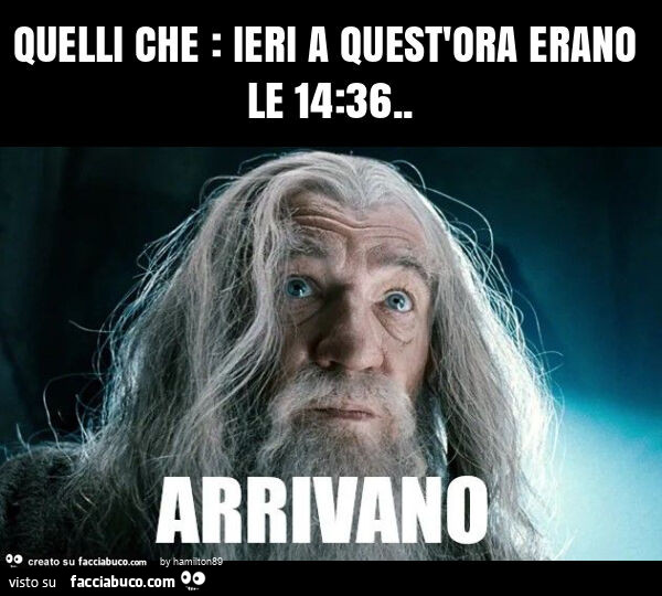 Quelli che: ieri a quest'ora erano le 14: 36