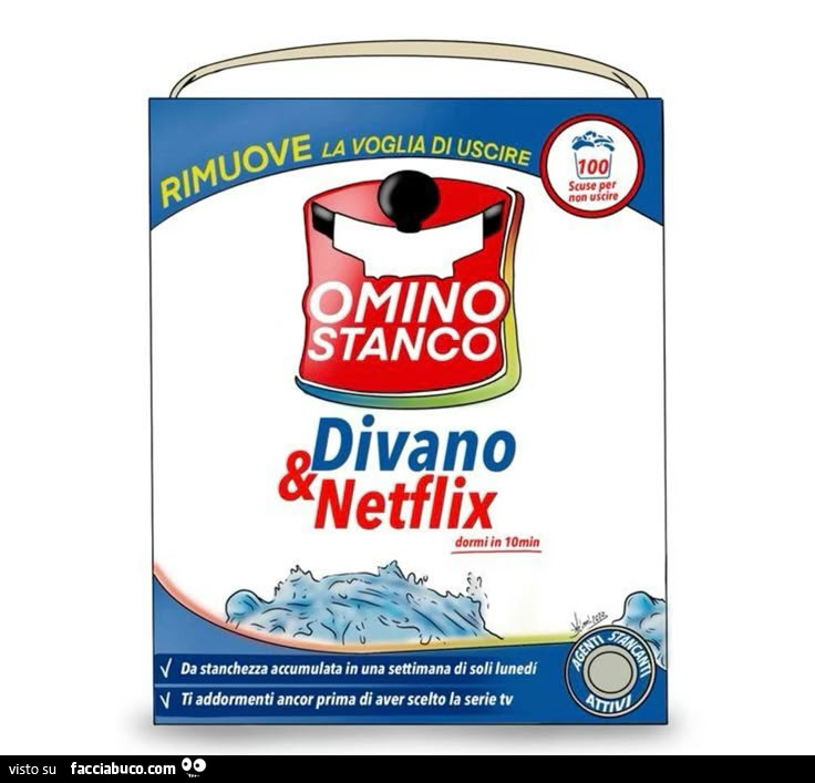 Omino Stanco. Divano e Netflix