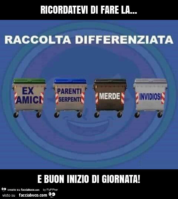 Ricordatevi di fare la… e buon inizio di giornata