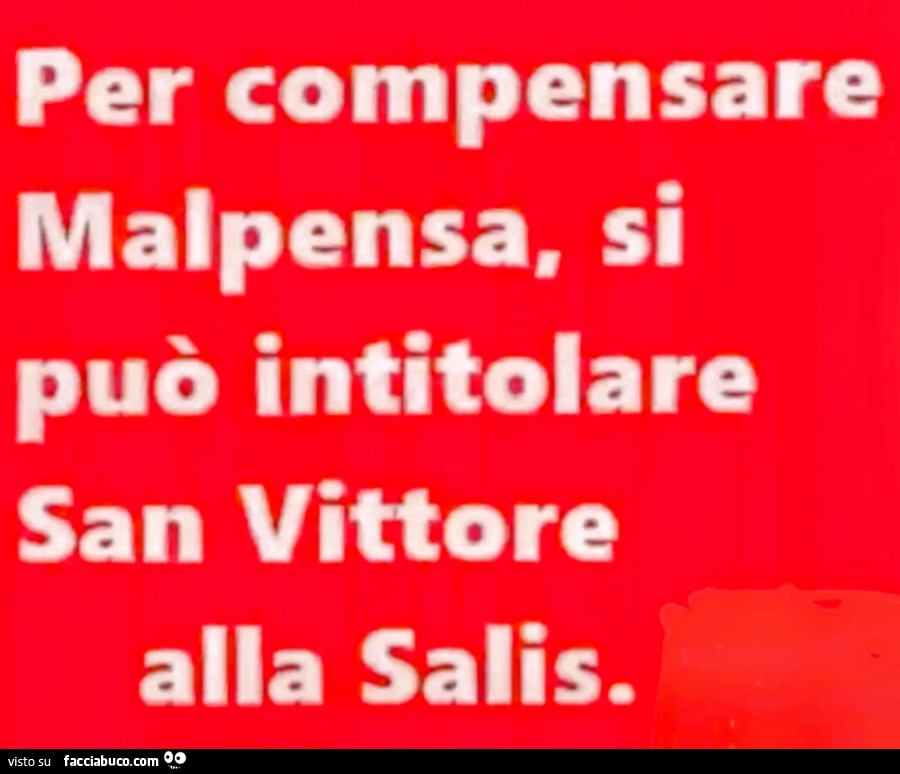 Per compensare malpensa, si può intitolare san vittore alla Salis