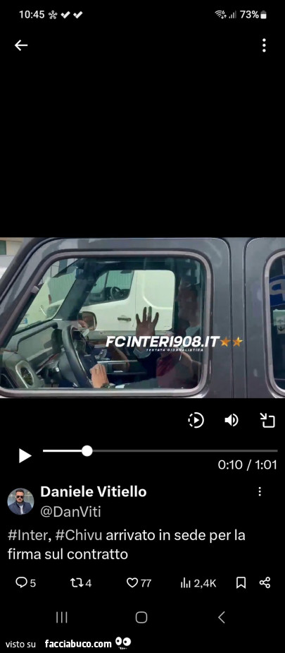 Chivu arrivato in sede per la firma sul contratto