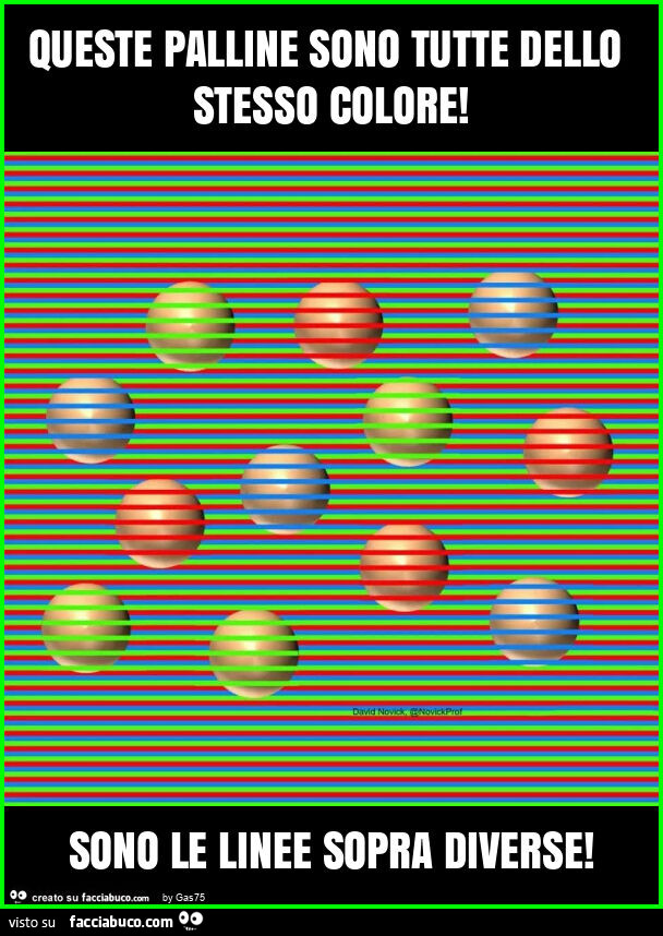 Queste palline sono tutte dello stesso colore! Sono le linee sopra diverse