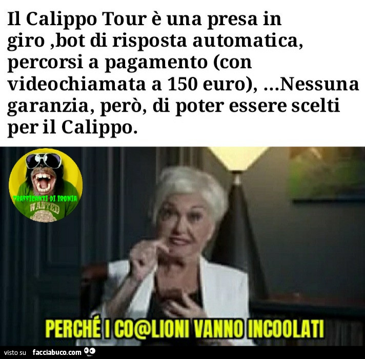 Il calippo tour è una presa in giro Bot di risposta automatica percorsi a pagamento