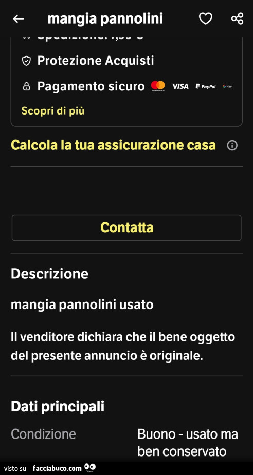 Mangia pannolini usato