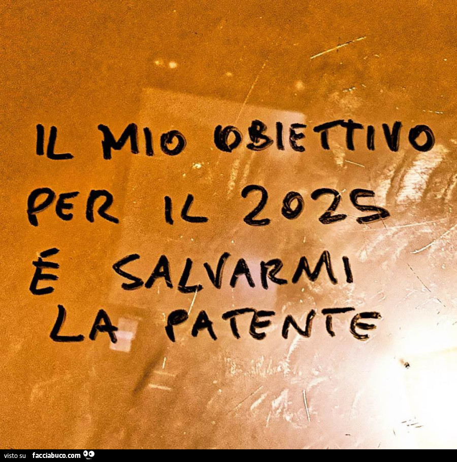 Il mio obiettivo per il 2025 è salvarmi la patente