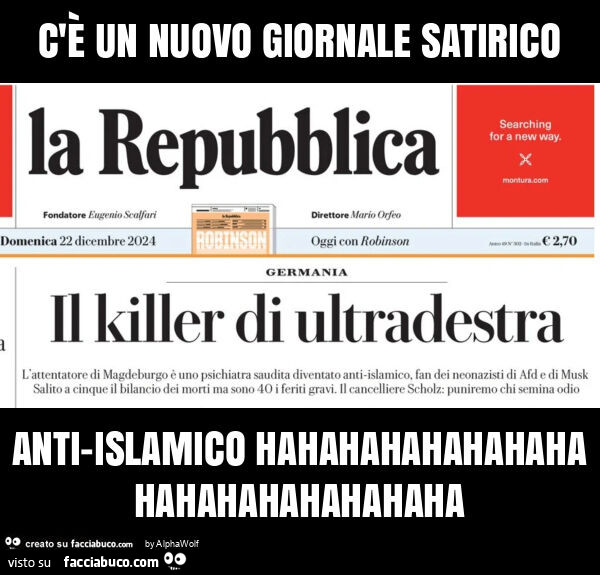 C'è un nuovo giornale satirico anti-islamico hahahahahahahahahahahahahahahaha