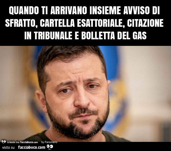 Quando ti arrivano insieme avviso di sfratto, cartella esattoriale, citazione in tribunale e bolletta del gas