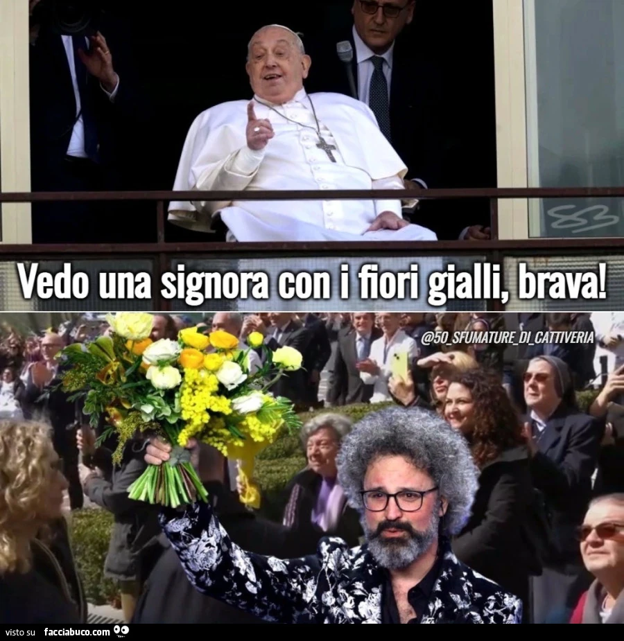 Vedo una signora con i fiori gialli, brava