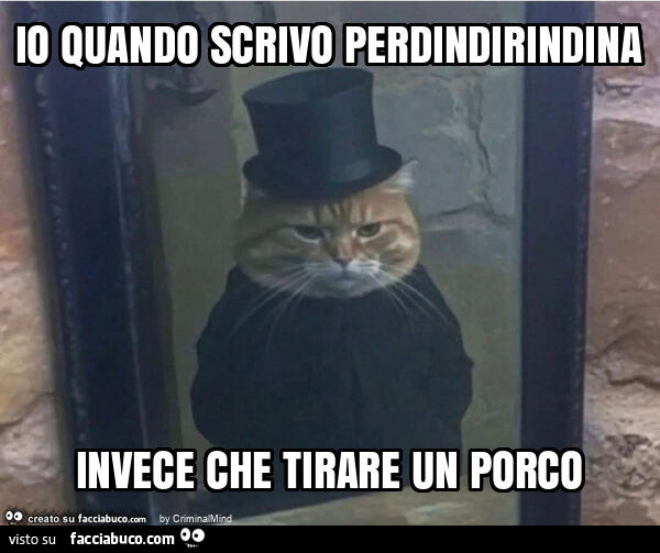 Io quando scrivo perdindirindina invece che tirare un porco