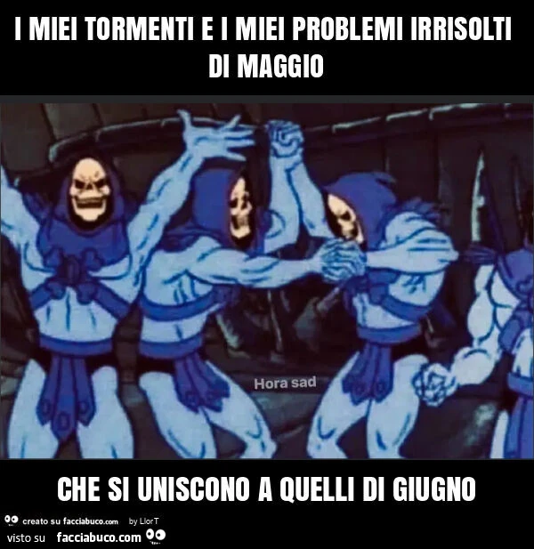 I miei tormenti e i miei problemi irrisolti di maggio che si uniscono a quelli di giugno