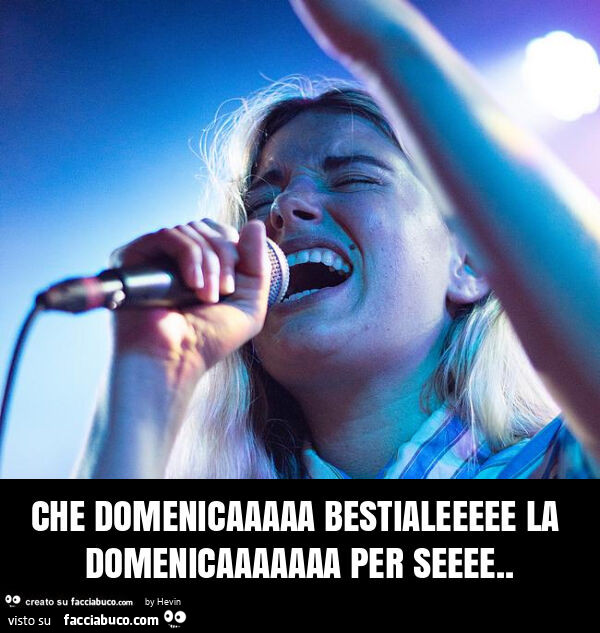Che domenicaaaaa bestialeeeee la domenicaaaaaaa per seeee