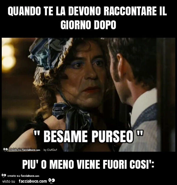 Quando te la devono raccontare il giorno dopo piรน o meno viene fuori cosรฌ
